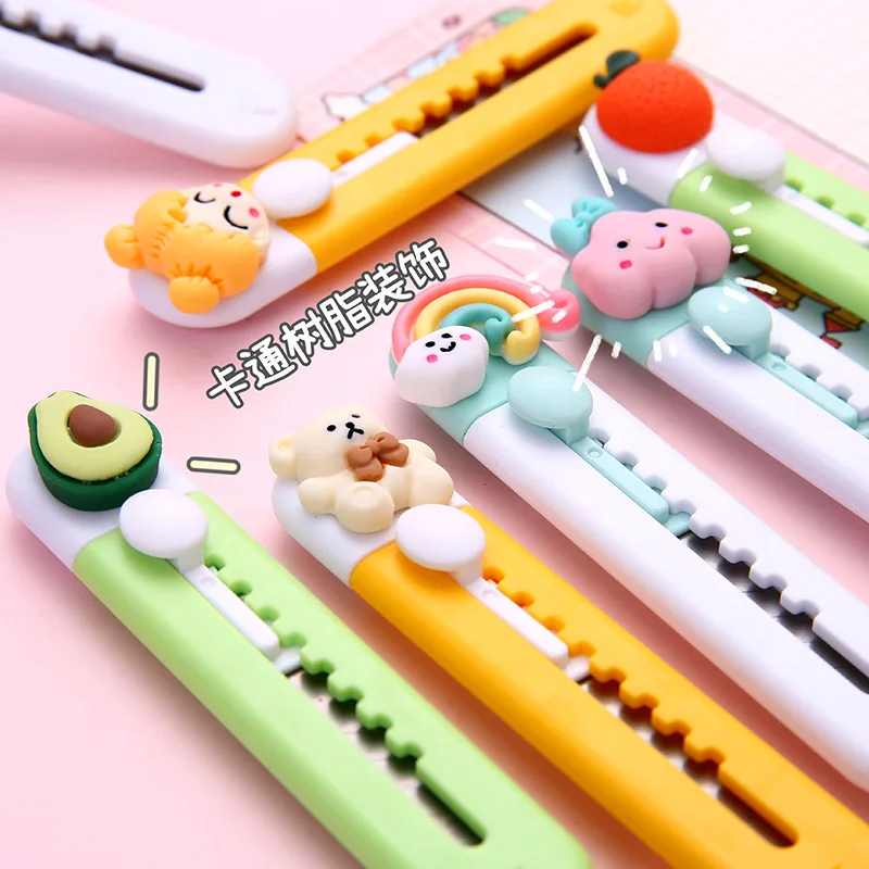 Cute Cat Paw Cloud Star Portable Utility Knife Wrapping Box Paper Envelope Cutter Pocket Letter Opener School Blade Stationery