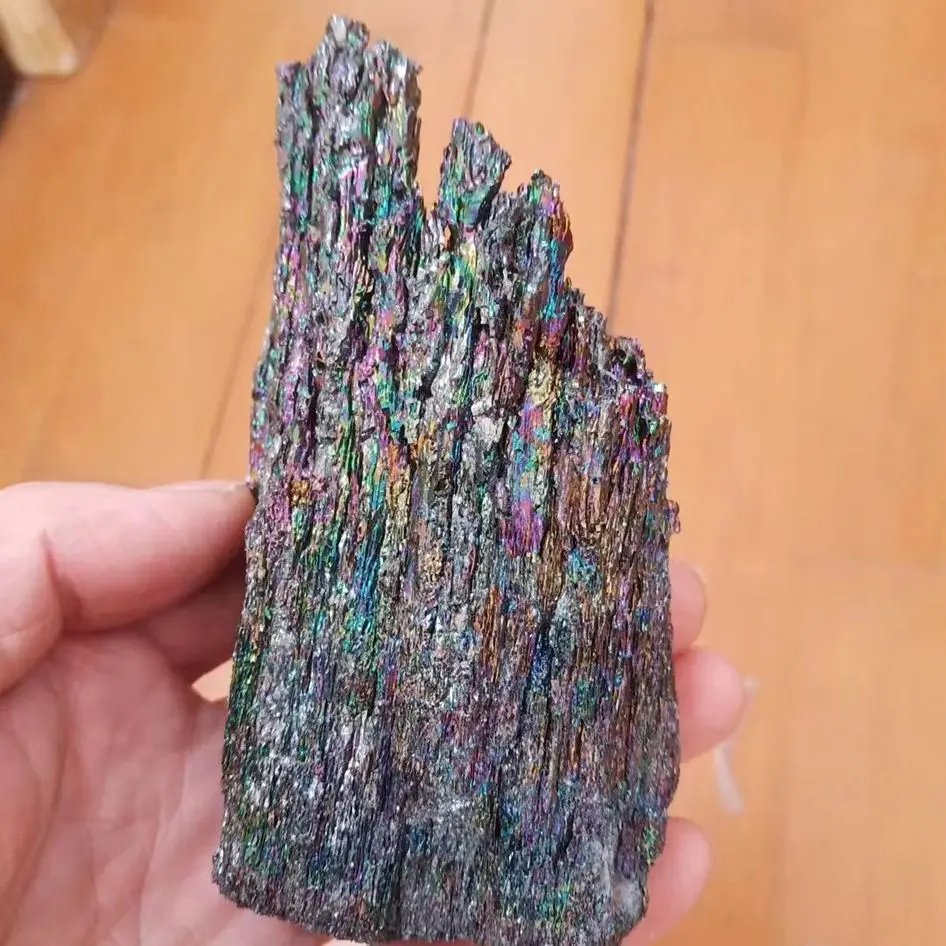 1pcs Colorful Carborundum Natural Stone Specimen Silicon Carbide Black Quartz Crystal Mineral Sample Home Decor Gifts