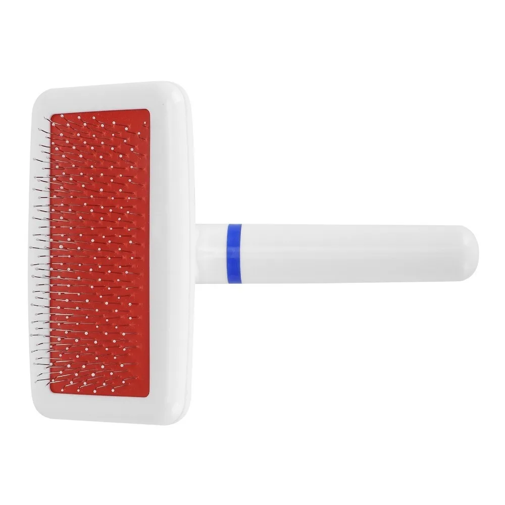 Smooth Metal Pins Pet Pin Brush Plastic Curved Frame Massage Nodules Cat Hair Remover Compact Body White Air Cushion