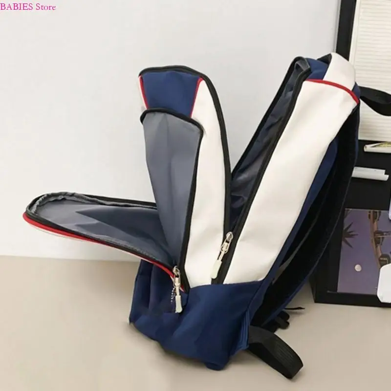 

C9GB Travel Backpack Woman Contrast Color Backpack Student School Backpack Large Capacity Backpack Contrast Color Backpack