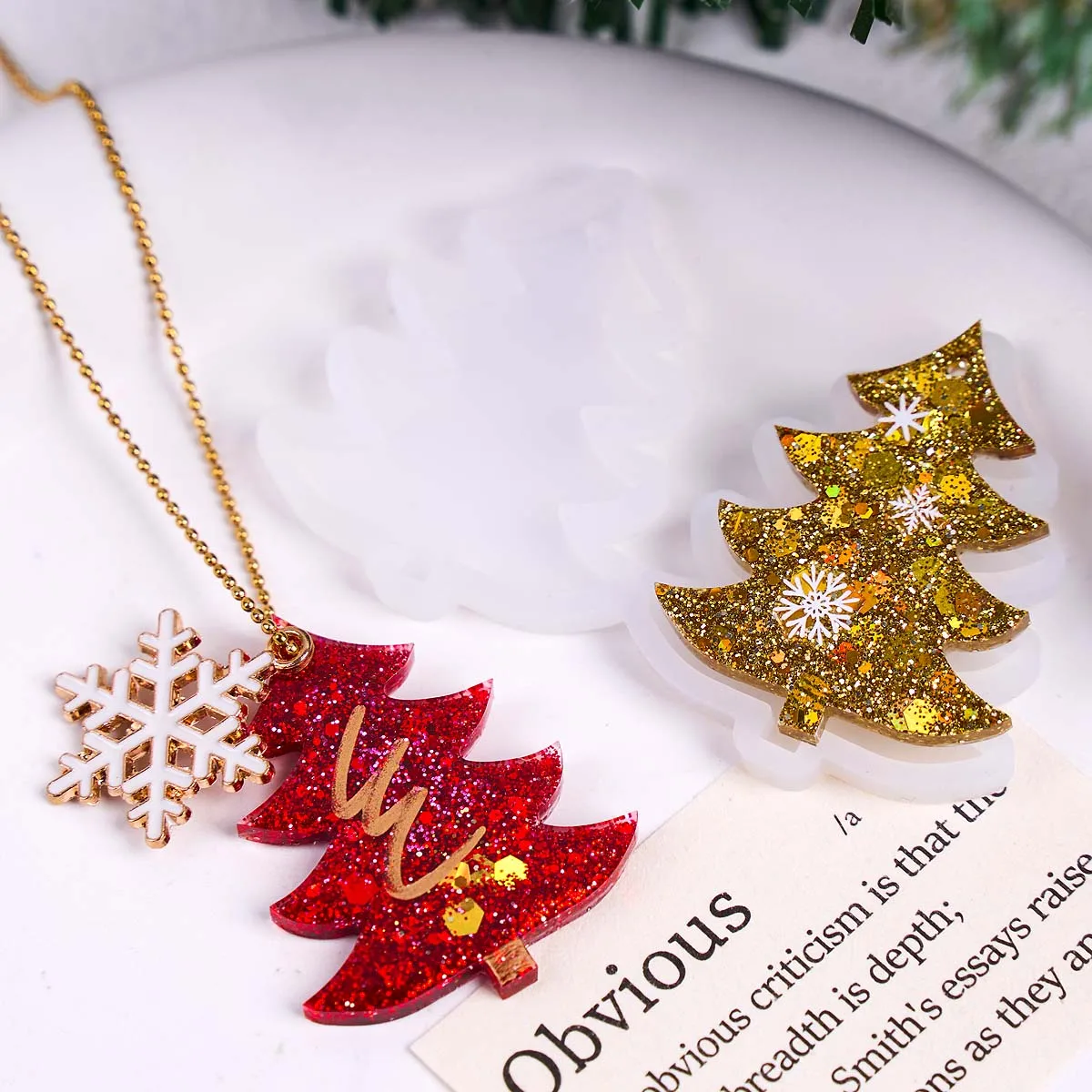 3D Christmas Tree Pendant Silicone Mold DIY Handmade UV Epoxy Resin Keychain Earrings Jewelry Craft Casting Molds Home Decor view 3