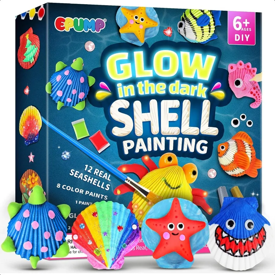 

Набор для рисования ракушек для свечения в темноте, наборы для искусства и рукоделия для девочек и мальчиков, креативный художественный набор, подарки на день рождения DI