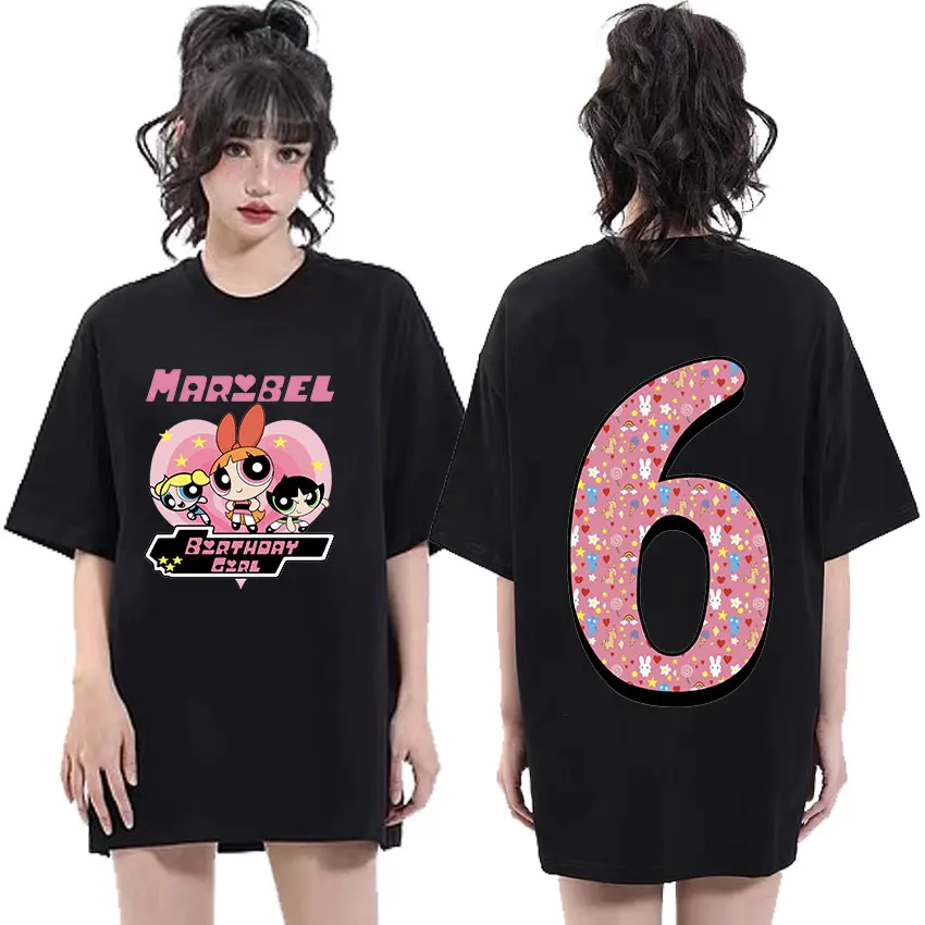 Kawaii Powerpuff Girls Birthday Girl T-Shirt Men Women Casual High Quality Fashion T Shirt Summer Tops Cotton Oversized T-shirts