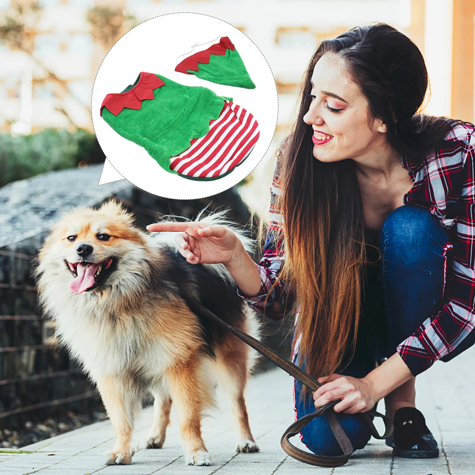 

Christmas Dog Clothes Party Costume Puppy Dog Size L Green Stylish Cotton Outfit for Outdoor Walking Photo Shoot