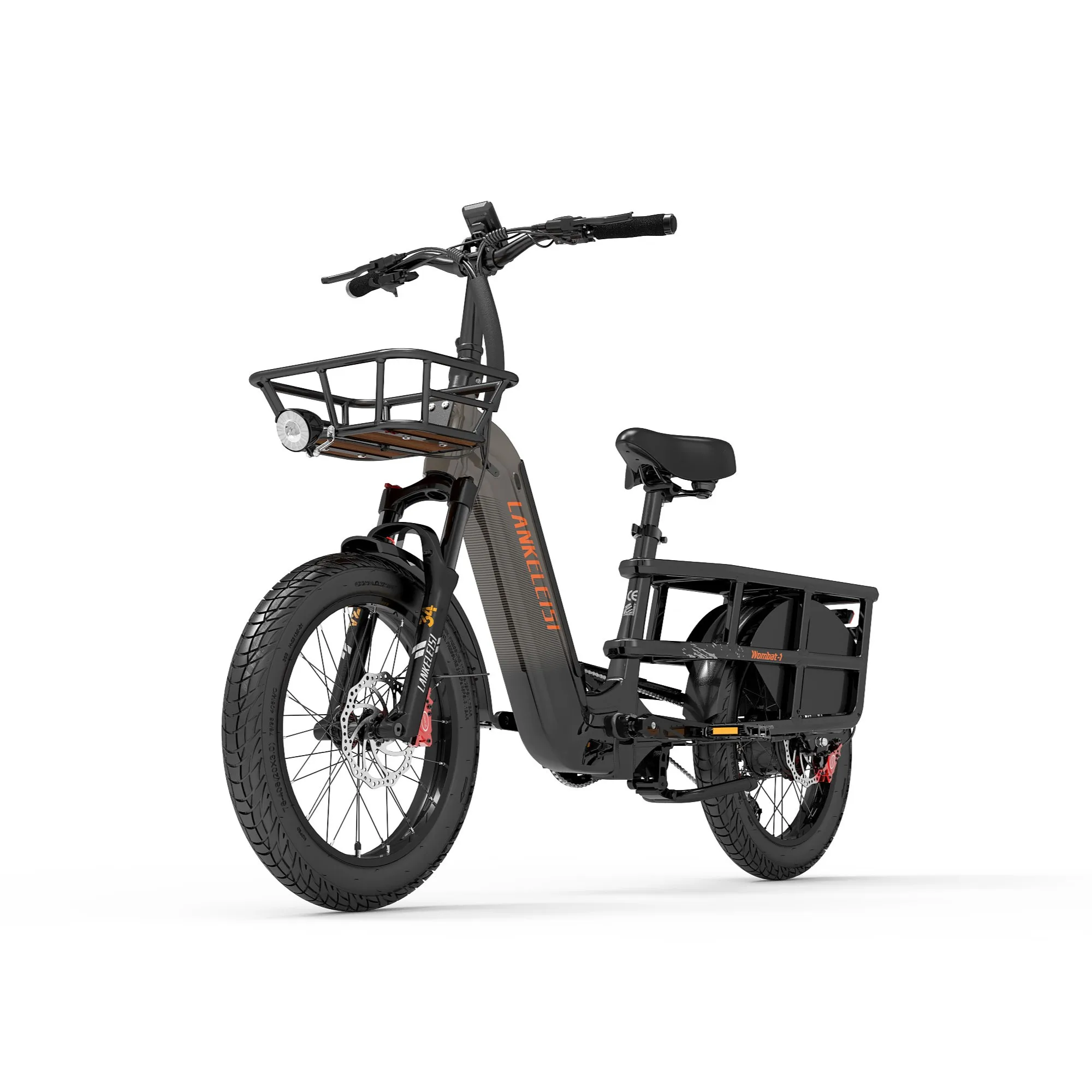 LANKELEISI Wombat-1 Erwachsenen-Offroad-Pendler-E-Bike 48V 20Ah Herausnehmbarer Lithium-Akku 20×3,0 Zoll Verschleißfester Fatbike-Reifen Praktisches Elektrofahrrad für Schnee, Strand, Freizeit und