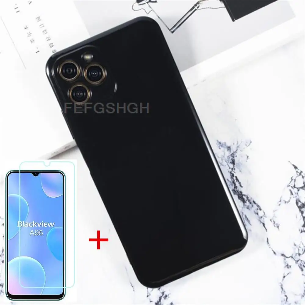 Anti-knock miękkie etui z TPU na telefon dla Blackview A95 6.53 "2022 BlackviewA95 pokrywa silikonowa zderzak szkło hartowane