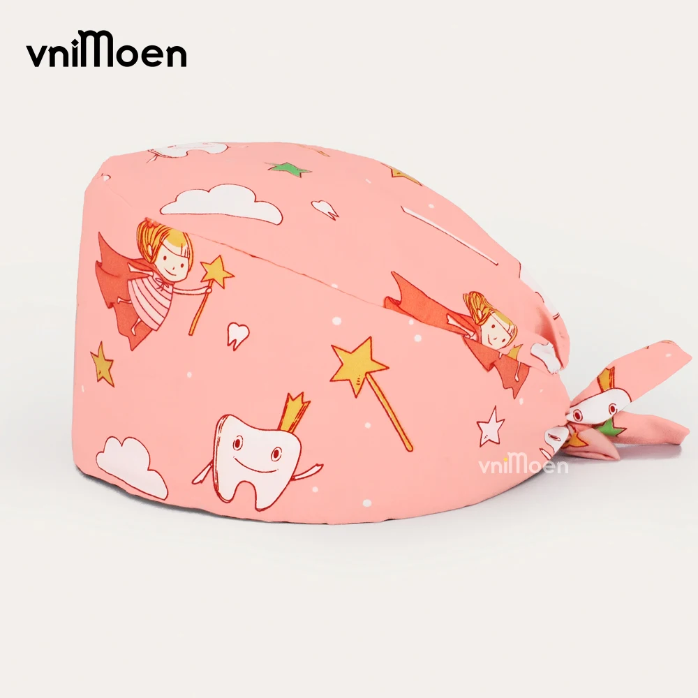 Cartoon Sombrero de enfermera Pet Hospital Surgeon Cap Dentist Cap Beauty Scrub Cap Cotton Female Medical Surgical Cap Nurse Cap