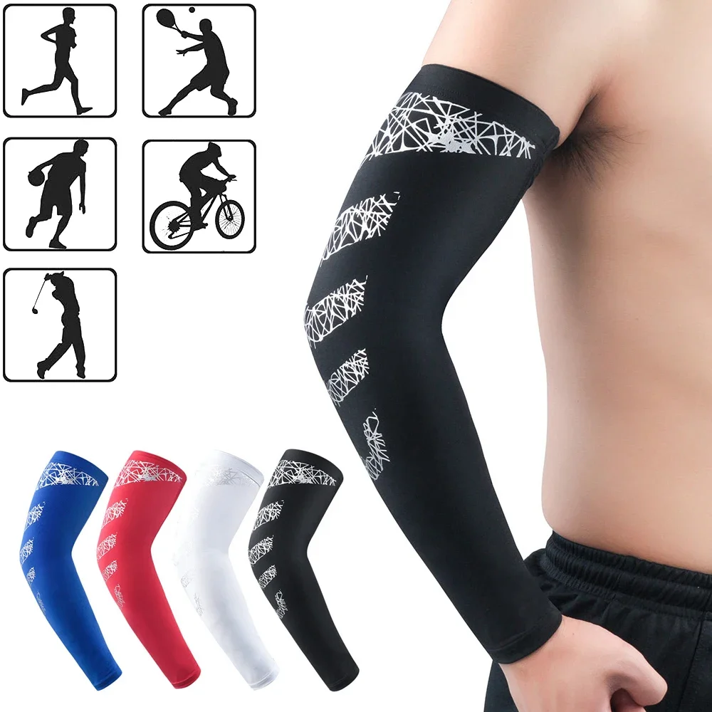 1 Pcs Elasticity Arm Sleeves for Men Women,Sun Protection Arm Support Tattoo Covers Sports Compression Sleeves for Running,Golf