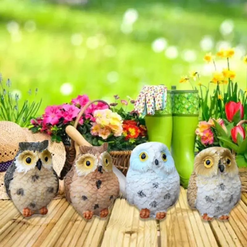 Estatua jardín pájaros dibujos animados U75C figuras en miniatura regalo cumpleaños