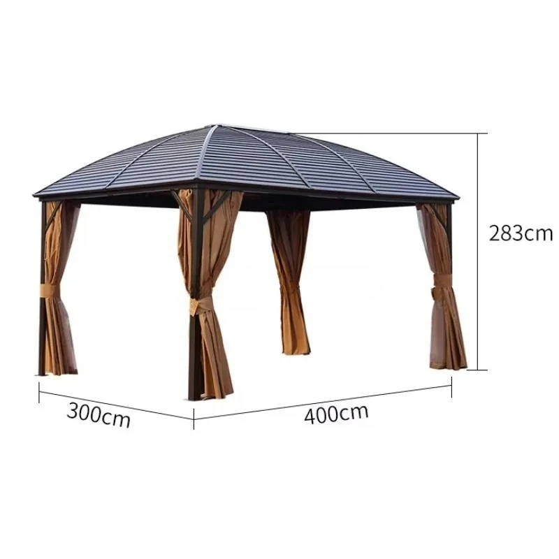 2025  Hot  Sale Chinese Hardtop  Gazebo 10*10ft  Aluminum  Frame Nettings Weatherproof  UV  Resistant Easy Assembly Patio Garden