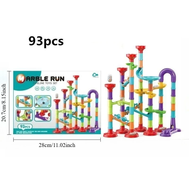 Blocs de construction de piste de course en marbre pour enfants, labyrinthe 3D, rouleau de balle, jouet, bricolage, ensemble de dessous de verre de course, cadeau