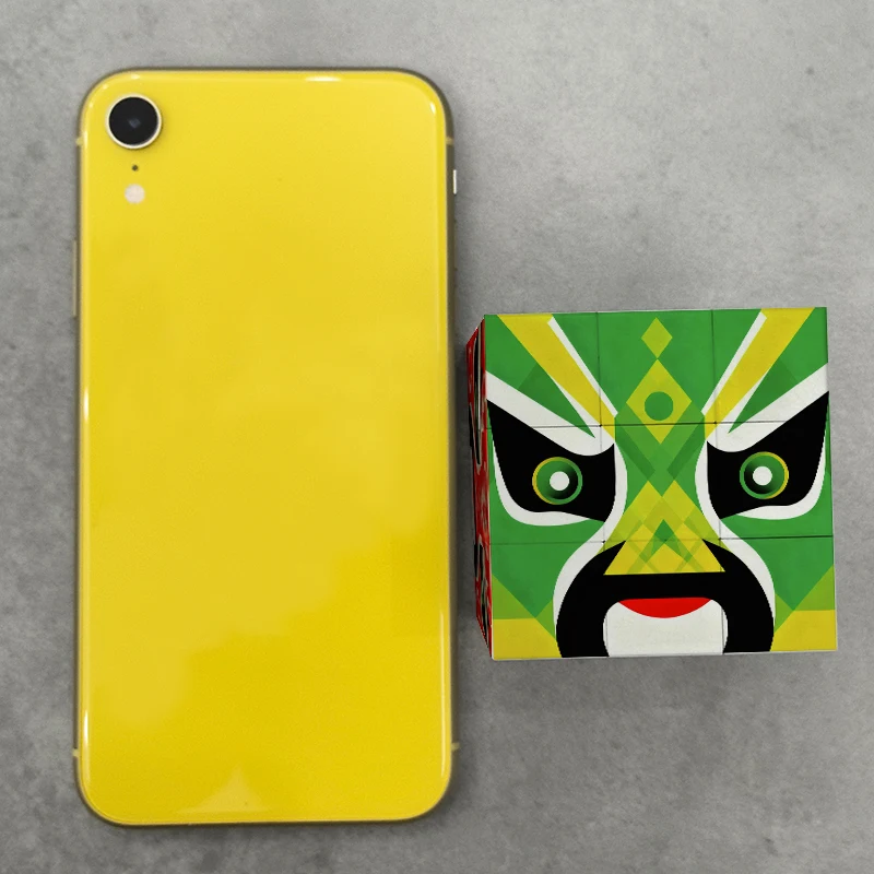 3x3x3 Magische Kubus, 3x3 Peking Opera masker UV-kleur Gedrukt Relax Puzzel, Professioneel Glad, Verjaardagscadeau/Kerstcadeau