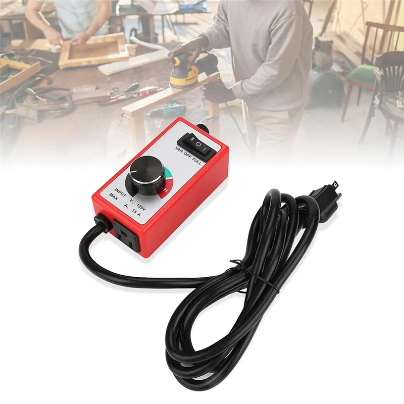 ABGE-controlador de velocidad Variable 120V enrutador ventilador regulador reóstato de Motor eléctrico, para herramientas, equipo de carpintería enchufe estadounidense