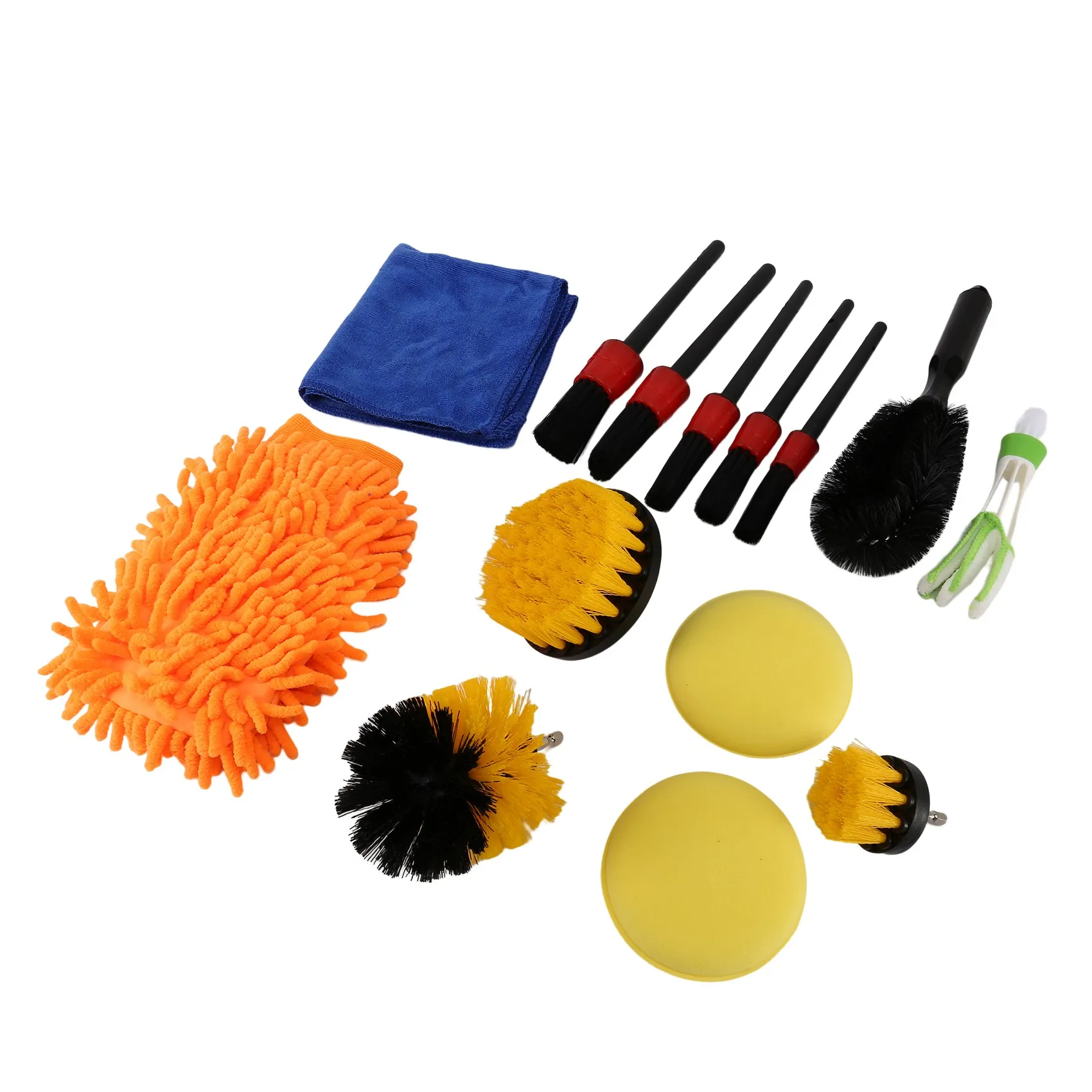 

Car Cleaning Brush Set, 14 PCS Car Detail Cleaning Brushes, for Car Interior, Exterior, Engine, Vents, Dashboard,Emblems