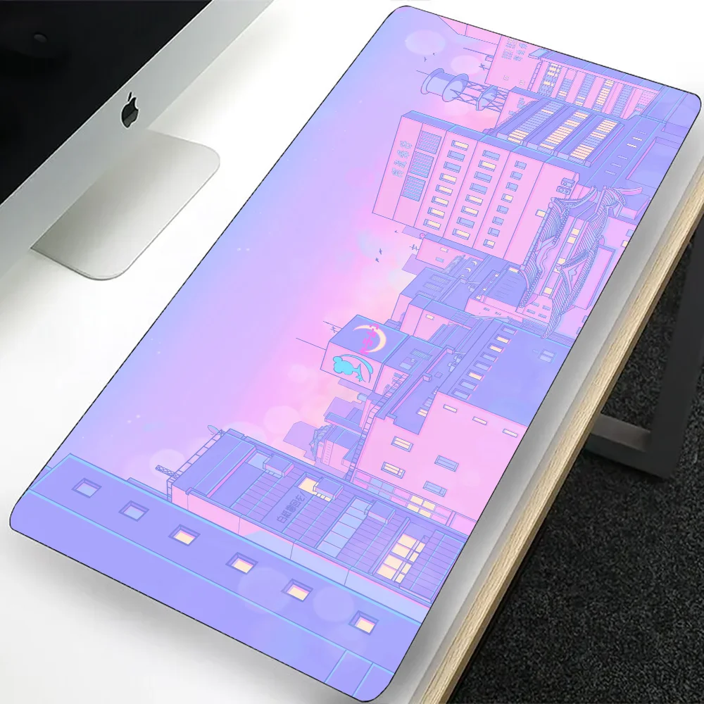 Pink Moon Landscape Large Gaming Mouse Pad Computer Mousepad PC Gamer Laptop Mouse Mat Office Mausepad XXL Keyboard Mat Desk Pad