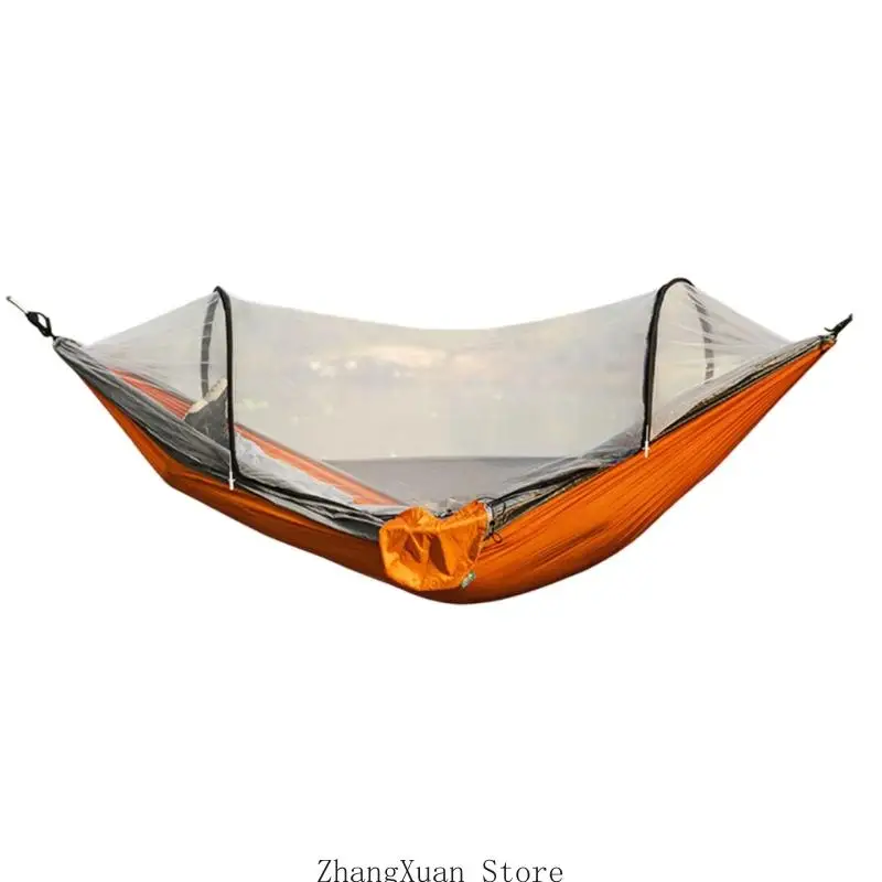 Outdoor-Hängematte mit Insektenschutz, Hängehängematte, Tragetasche und Hängebändern für Camping, Ruhe und Reisen 3XUF – Detail 8