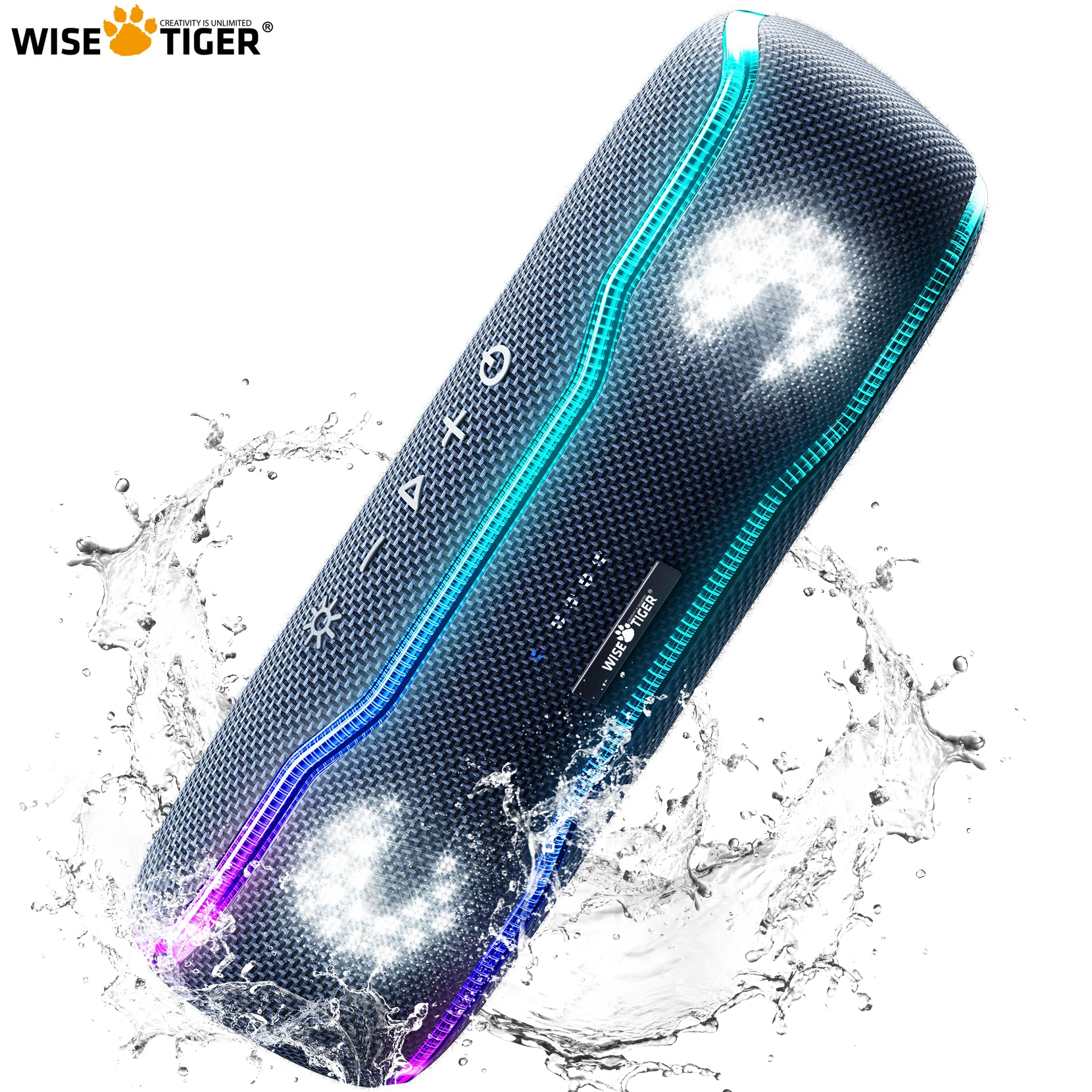 WISETIGER F10C 25W Bluetooth Speaker IPX7 Waterproof Speaker Outdoor Portable Wireless Sound Box BT5.3 RGB Light TWS Connection