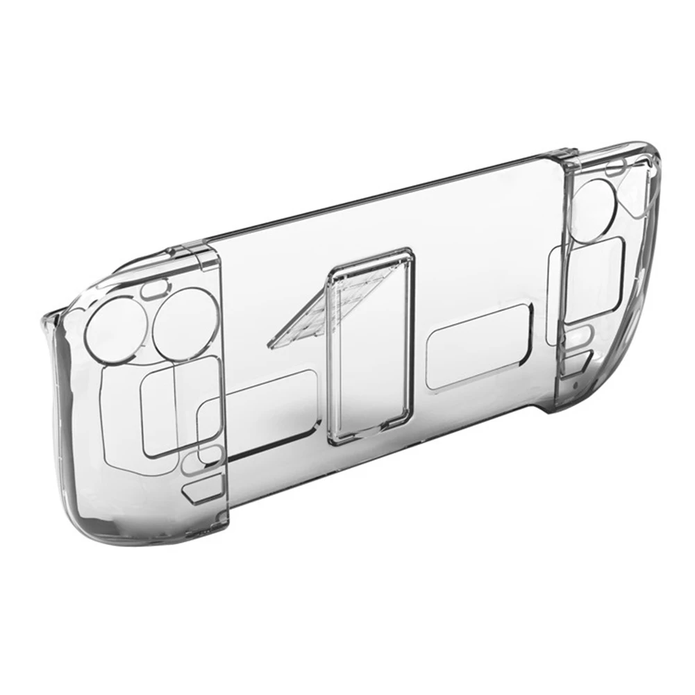 브래킷이 있는 투명 PC 보호 케이스 분리형 보호 커버 교체용 게임 콘솔 보호 커버 액세서리 스팀 덱용