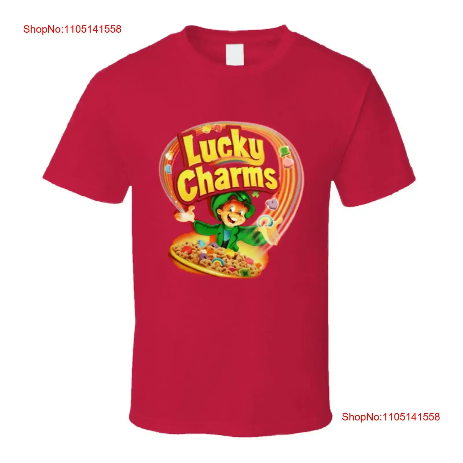 

Lucky Charms Cereal Morning Breakfast Marshmallow T Shirt vintage Washed streetwear Stretched graphic fashion Casual Stylish