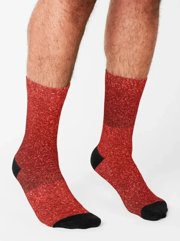 Red Glitter Socks loose Crossfit compression Socks For Man Women's