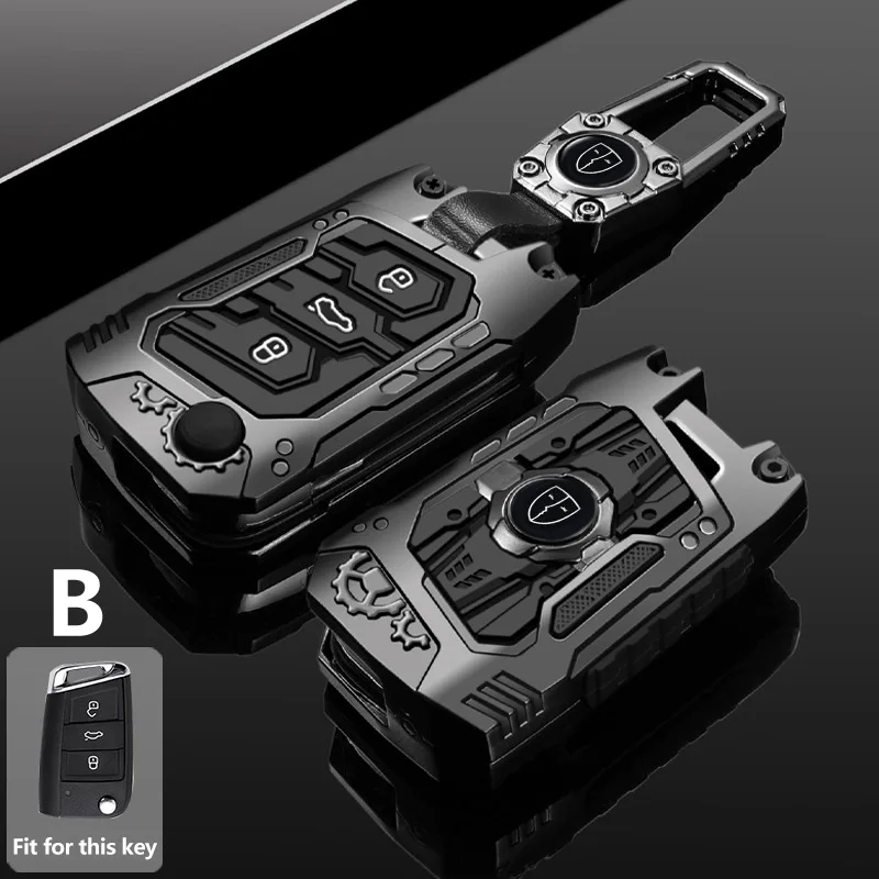 Schlüsseletui aus Zinklegierung für VW Volkswagen Polo Golf 7 Passat Tiguan MK2 Käfer Ateca Caddy T5 Flip Folding Cover Fob Autozubehör
