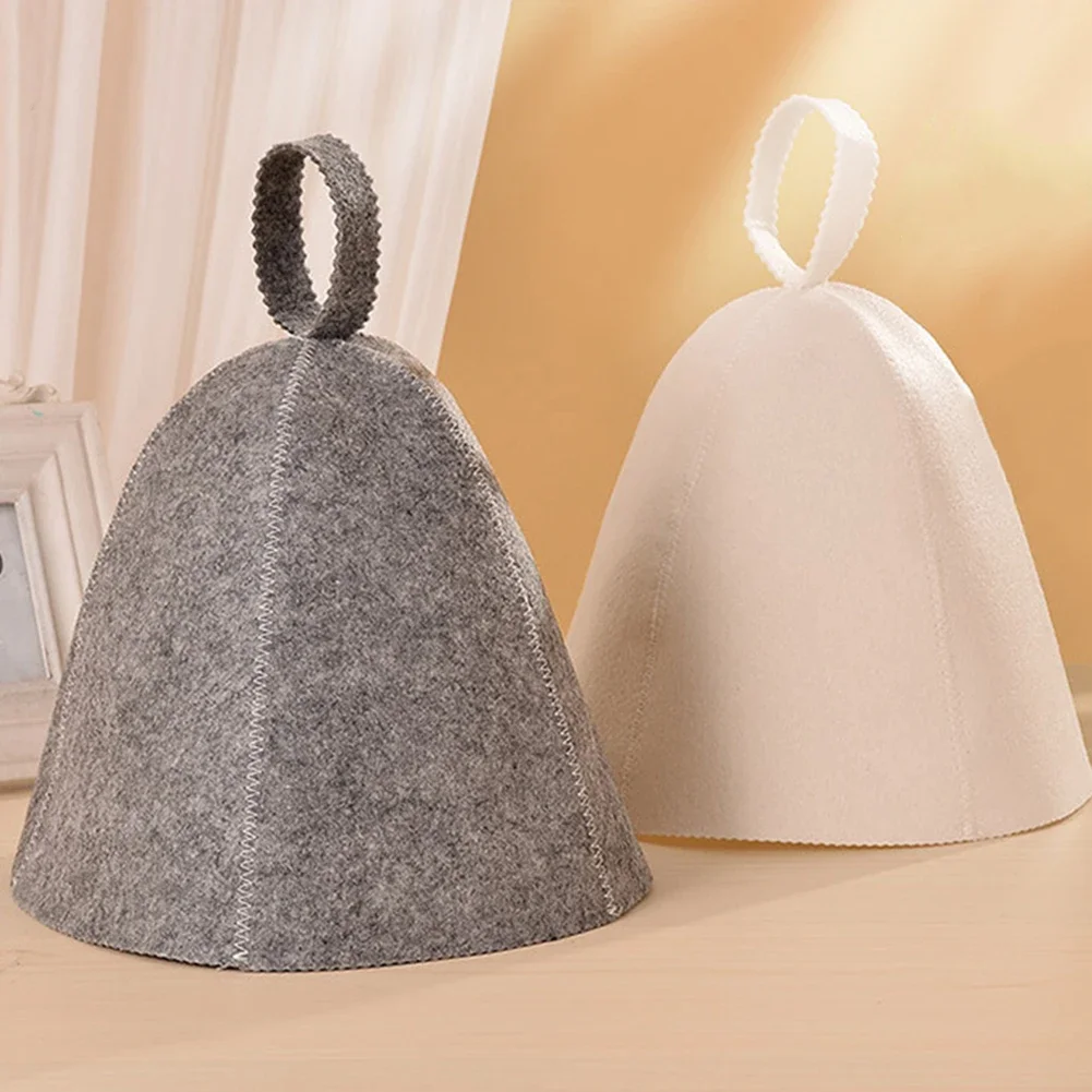 Pure Wool Felt Sauna Hat Russian Banya Cap For Saunahut Bath Shower House Head Protection Sauna Vaporarium Accessories