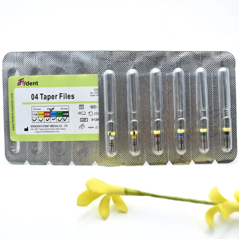 ملفات الأسنان 04 مستدقة محرك عالمي لقناة الجذر يستخدم ملف دوار قناة الجذر الندية Niti أداة طبيب الأسنان المواد #3