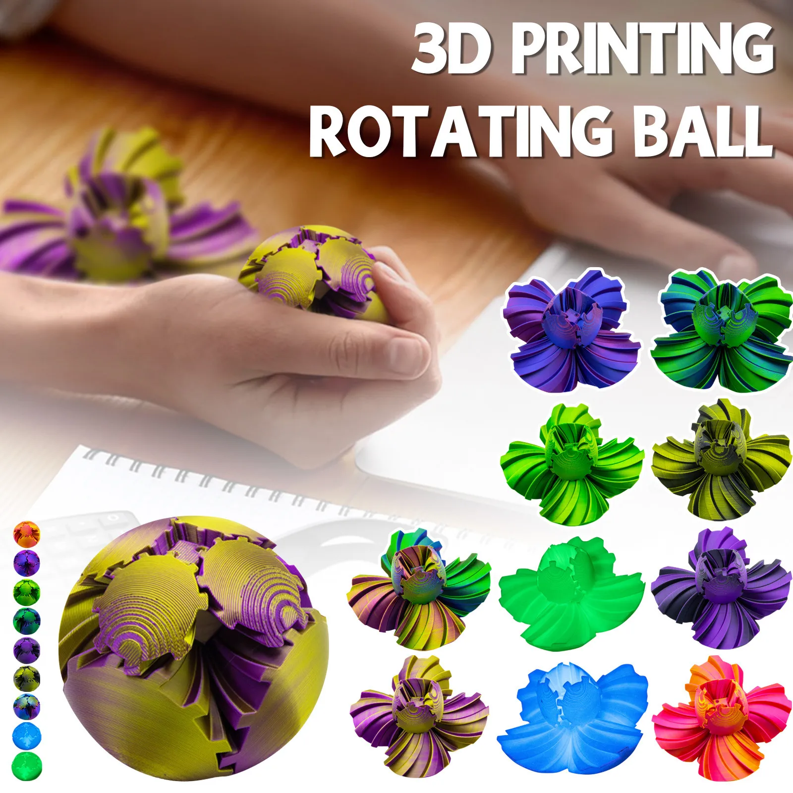 6cm Gear Ball 3d Printed Gear Ball Spin Ball Cube Fidget Toy Perfect For Stress Relaxing Deformation Gear Ball Desk Toy