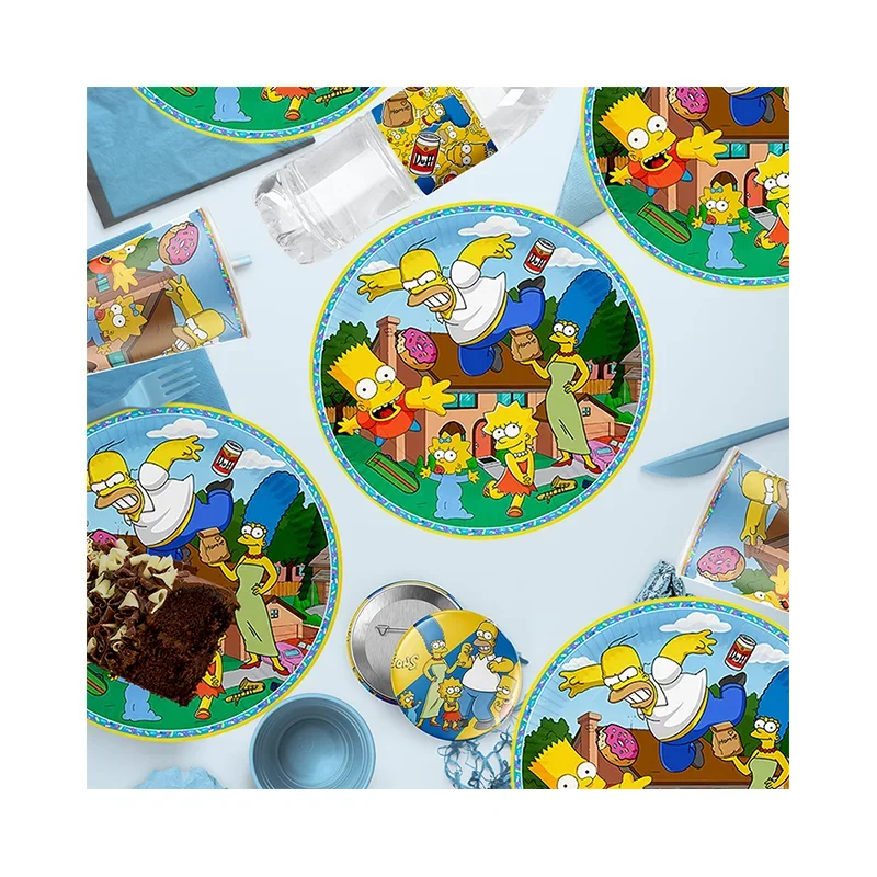 disney yellow Cartoon charactersThe Simpsons children's day Christening & Baptism suministros para fiestas birthday decorations