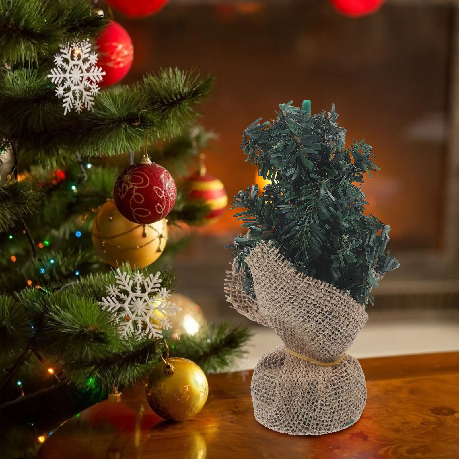 

10 PCS Mini Christmas Tree Desktop Decor Small Trees for Decoration Decorations