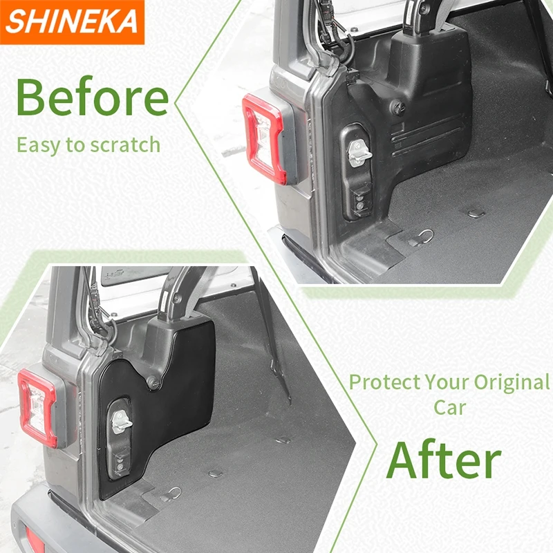 SHINEKA Car Interior Trunk Side Cargo Liner Cargo Mat Trunk Liner Protector Accessories for Jeep Wrangler JL 2018 2019 2020 Up
