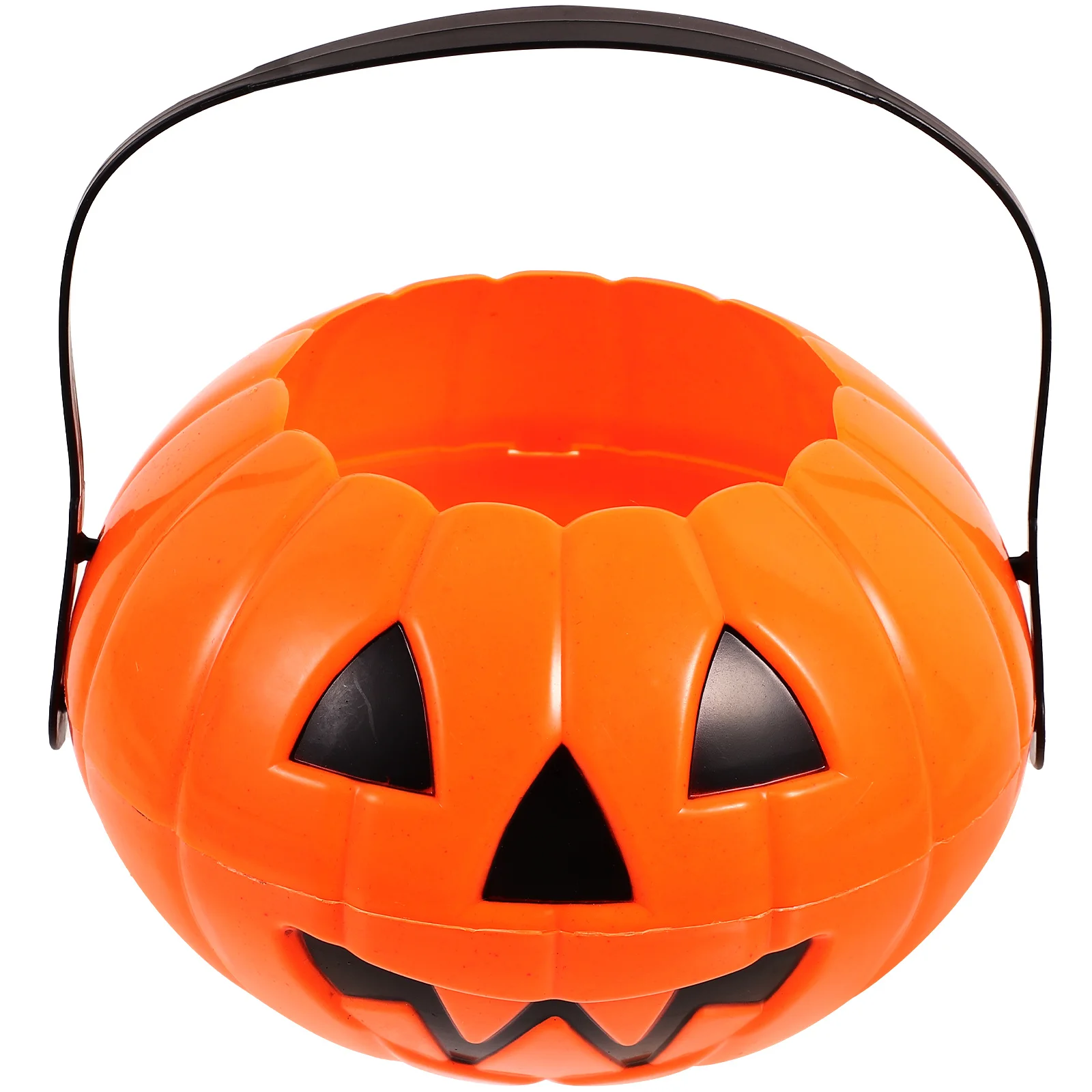 Foldable Halloween Pumpkin Bucket Kids Snack Storage Buckets Plastic Trick Treat Candy Party Favor