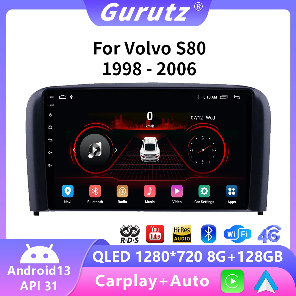 

Car Radio Multimedia Video Player For Volvo S80 1998 1999 2000 2001- 2006 Android Navigation GPS Audio Carplay 4G DVD Head Unit