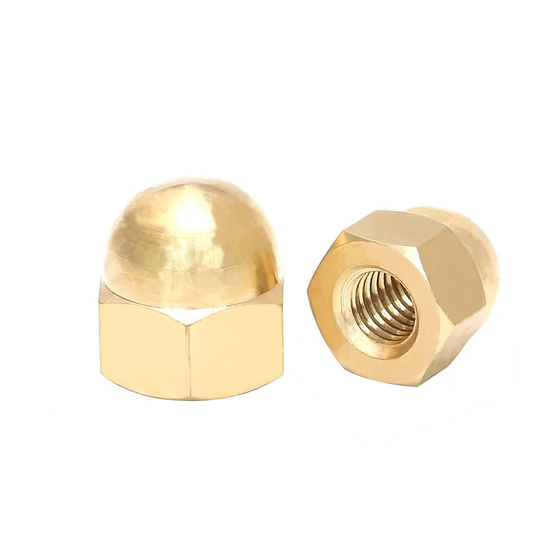 Solid Brass Acorn Cap Nuts, Hex Dome Decorative Cover Nuts M3 M4 M5 M6 M8-M20 Household Ornament Fasteners