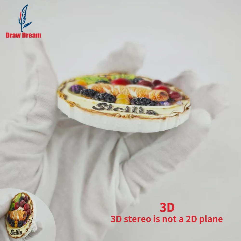 1Pc Sicily Creative 3D Embossed Refrigerator Magnet World Travel Souvenir Collection Suitable for Home and Office Decoration, Personalized Exclusive Travel Souvenir Magnetic Refrigerator Magnet Home Decoration, Kitchen, Room, Office, Cabinet Crafts Gift, Holiday Souvenir, Exquisite Small Gift