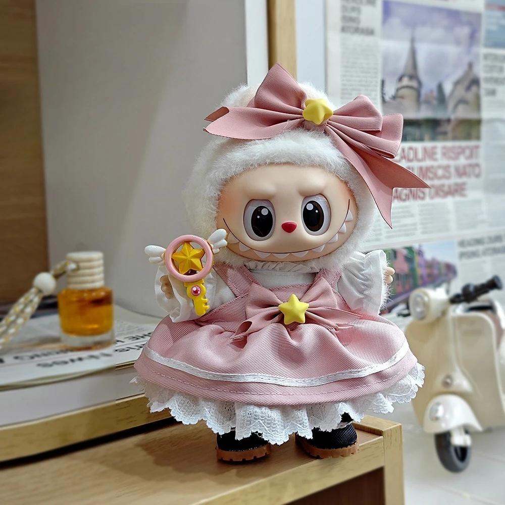 Voor 17 cm Labubu voor verstoorde eend outfit Poppenkleertjes Sportpoppenkleertjes Kleur Match Hoodies Poppenaccessoires