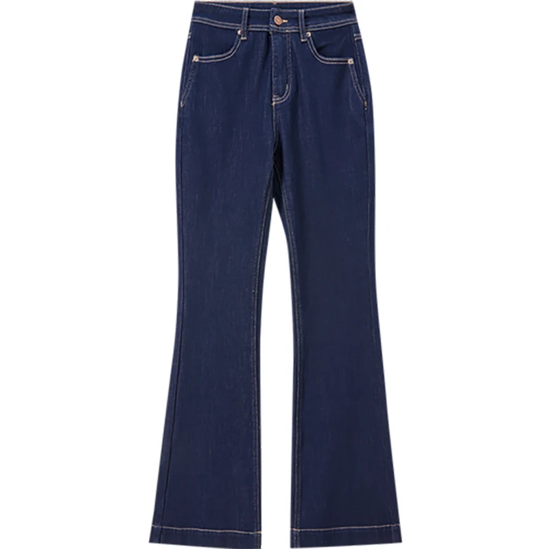 SENTUBILA Bootcut جينز نسائي لخريف 2025 جديد ناعم غير رسمي فضفاض مناسب للتنحيف عالي الخصر بنطلون نسائي موضة W53NE2046