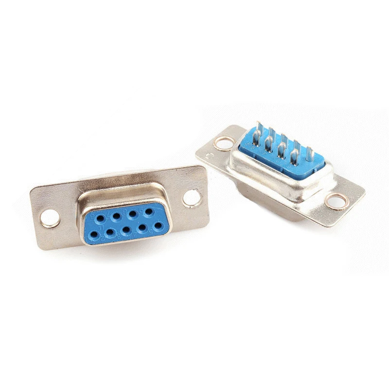 (5Pcs) DB9 Pin Core Welding Wire Serial Port Socket Double Row Male/Female RS232 Connector COM Port Pinhole