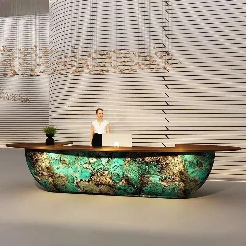 Promotion Beauty Salon Reception Desks Luxury Design Modern Reception Desks Customer Receptionist  Office Furniture