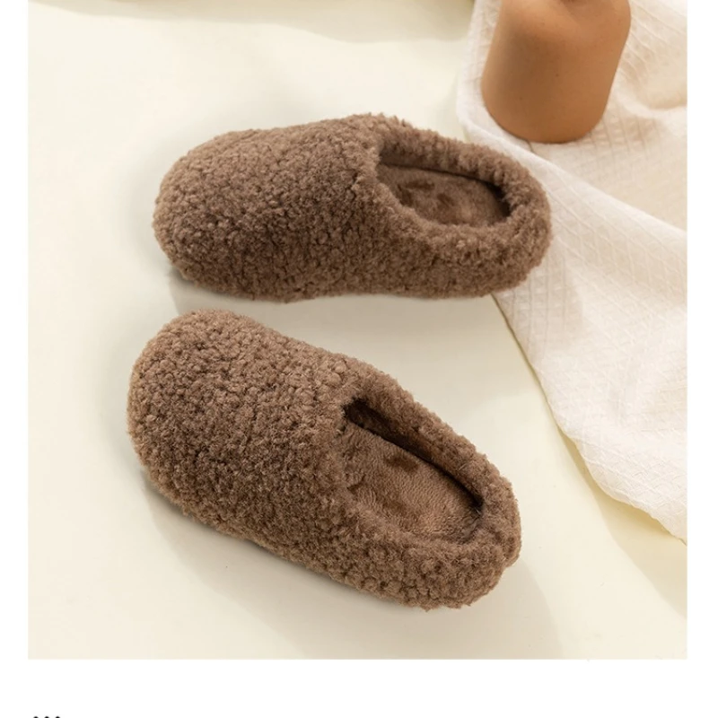 

Children's Warm Furry Slipper Fur Flip Flops Low Cozy Indoor Kids Slippers 2025 Snow Boots Warm Fluffy Rome PU Mueller Shoes