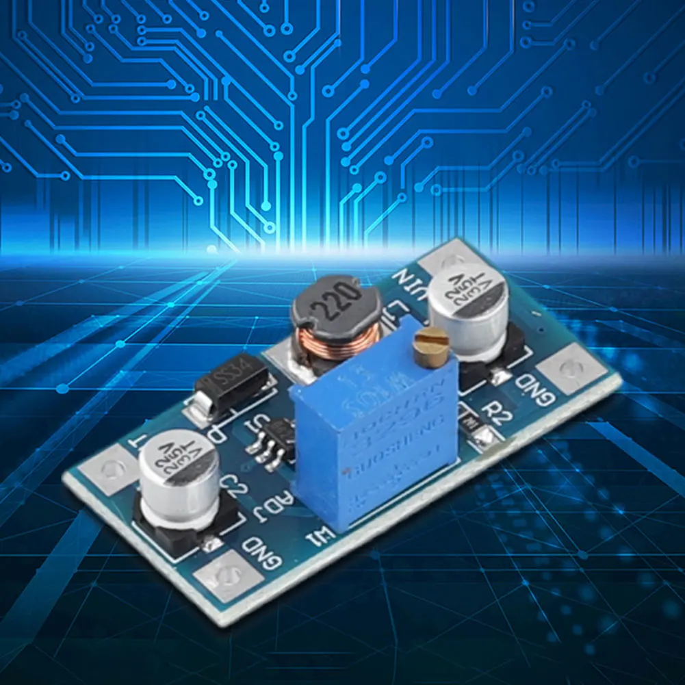 XH-M415 تيار مستمر تيار مستمر وحدة امدادات الطاقة 2A SX1308 تيار مستمر صغير تيار مستمر دفعة وحدة 2-24 فولت إلى 3-28 فولت قابل للتعديل متعددة الوظائف لمتعدد