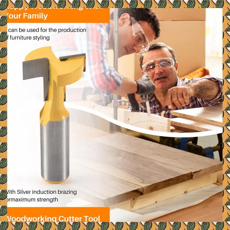 

A77I 1/2 Inch Shank Router Bit T-Slot & T-Track Slotting Tenon Cutter Tool