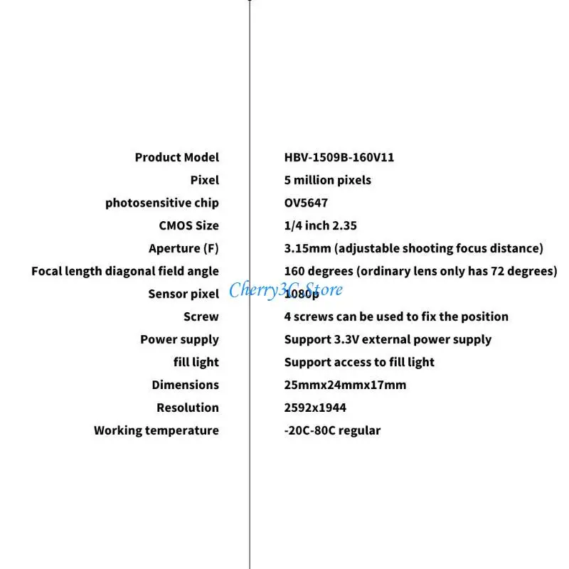 83CE -Kamera -Videomodul 5MP 1080p 160 Grad Mini -Webcam -Sensoren 5647 mit flexibles Ribbon -Kabel für RPI 2/4/3B+ 2592X1944