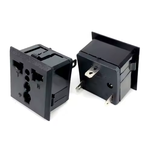 1 Pcs/Lots AC 250V 13A US USA UK EU Euro AU Panel Mount Snap in Universal Power Socket Outlet Receptacle Black/White