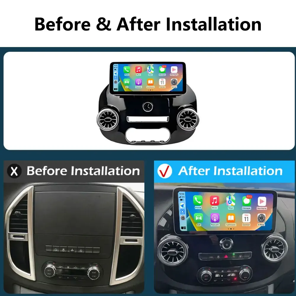 12.3 Inch Android 16 Car Radio For Benz Vito W447 2014-2022 Stereo Receiver GPS Navigation DSP Video Carplay Player NO 2DIN DVD