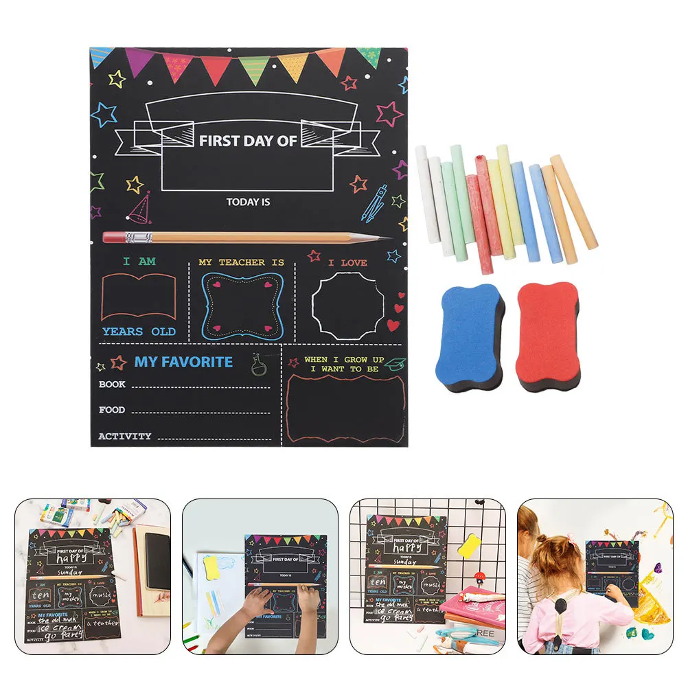 مجموعة واحدة من علامات السبورة لمرحلة ما قبل المدرسة، لوحة رسائل مثالية، سهلة التخزين، لوحة مدرسية لعلامة السبورة المدرسية