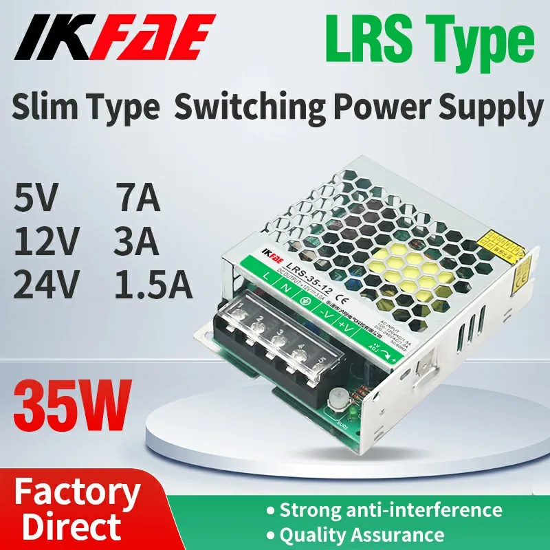 

SMPS Switching Power Supply LRS-35 35W Overload Protection Single Output Small Volume Transformer Slim 5V 12V 24V Output