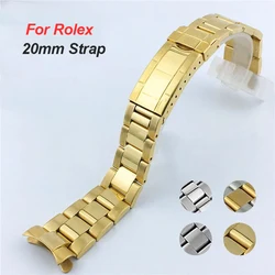 Solid Stainless Steel Watch Strap for Rolex for Water Ghost 20mm Arc End Bracelet for Daytona Replacement Wristband Accessories