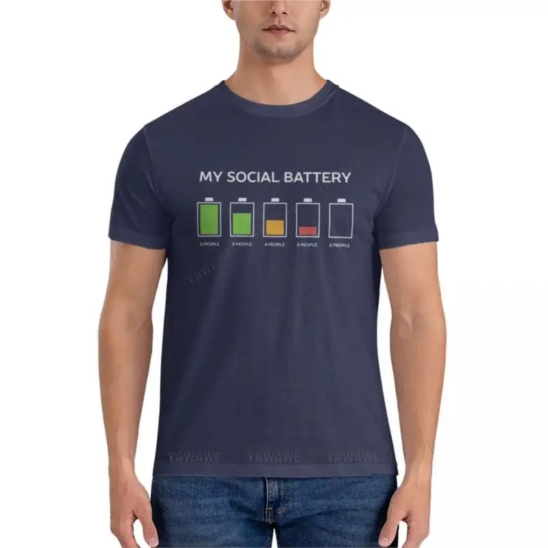 Męski bawełniany t-shirt Funny Introvert HumorEssential T-Shirt męski t-shirt męski t-shirt z krótkim rękawem letni top tees