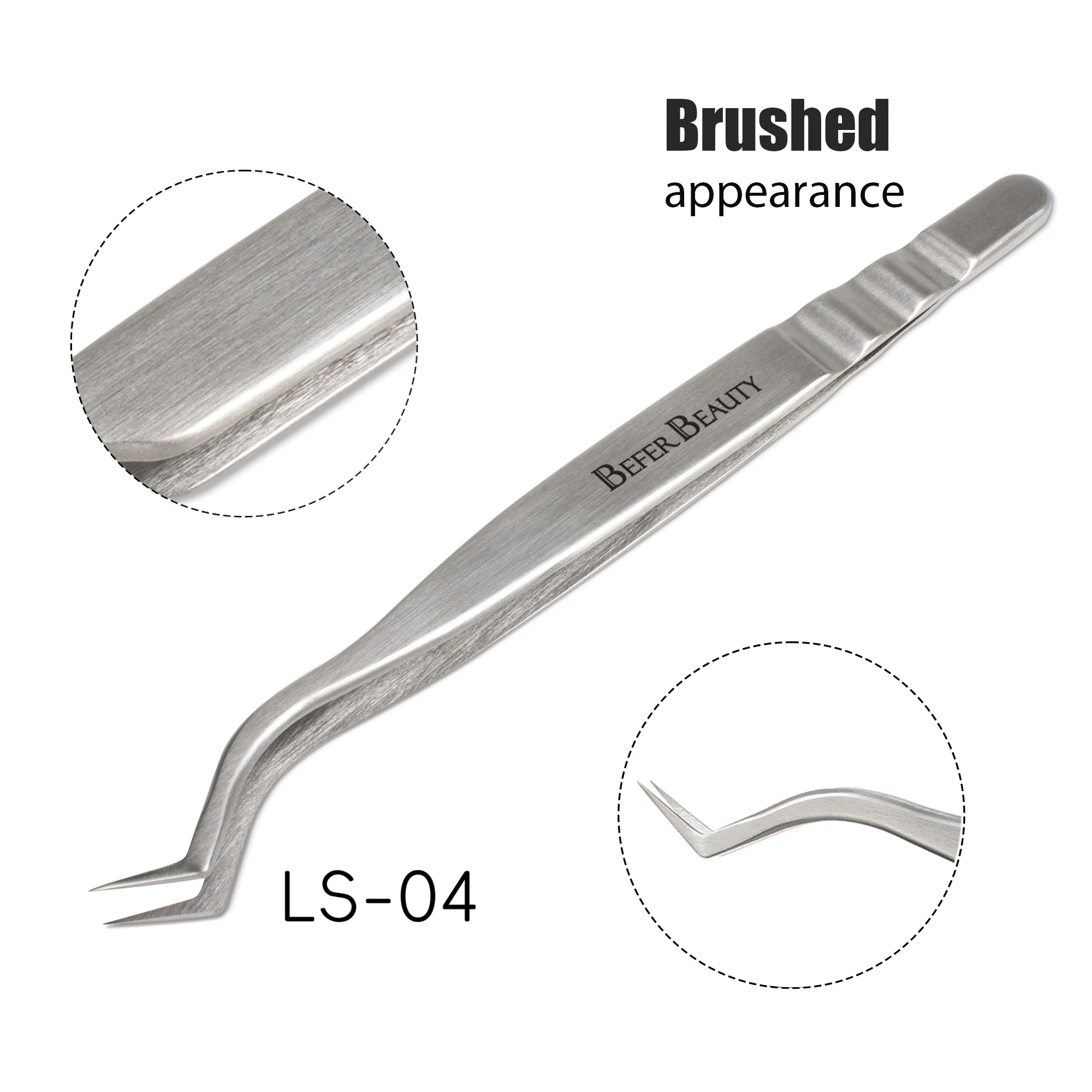Antistatische Pinzette, Wimpernverlängerung, professionelle hochpräzise Volumenpinzette, Pinzette aus Edelstahl, rutschfestes Make-up-Werkzeug – Detail 24
